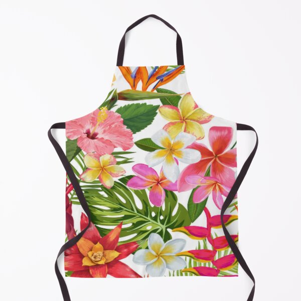 Item preview, Vibrant Multi Colored Tropical flowers and palm leaves designed and sold by WearWolfDesigns.