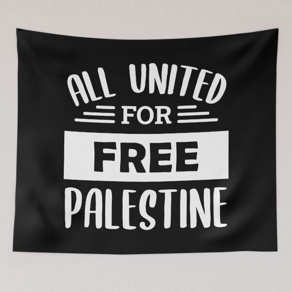 Item preview, All United For Free Palestine (Black BG) designed and sold by ClaudiaGrosso.