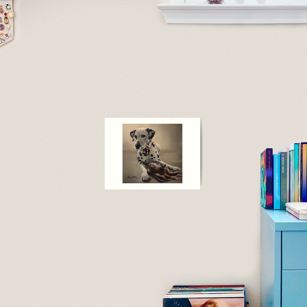 Hey!! Dalmatian and toy Art Print