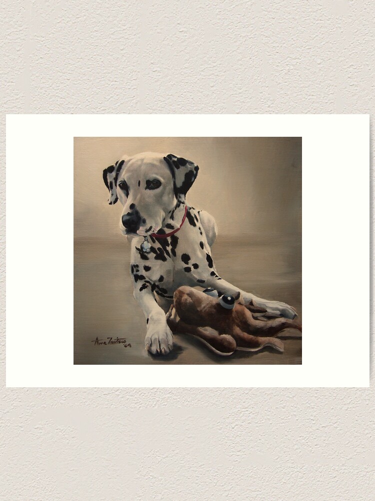 Alternate view of Hey!! Dalmatian and toy Art Print