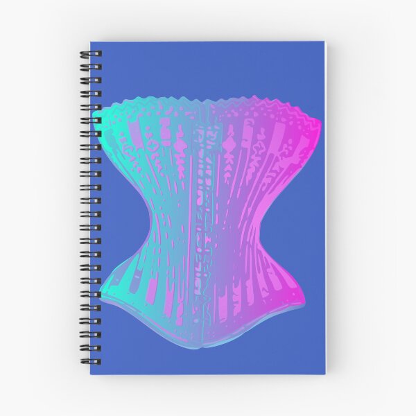 Item preview, corset victorian era neon pink turquoise designed and sold by MiraNomegusta.