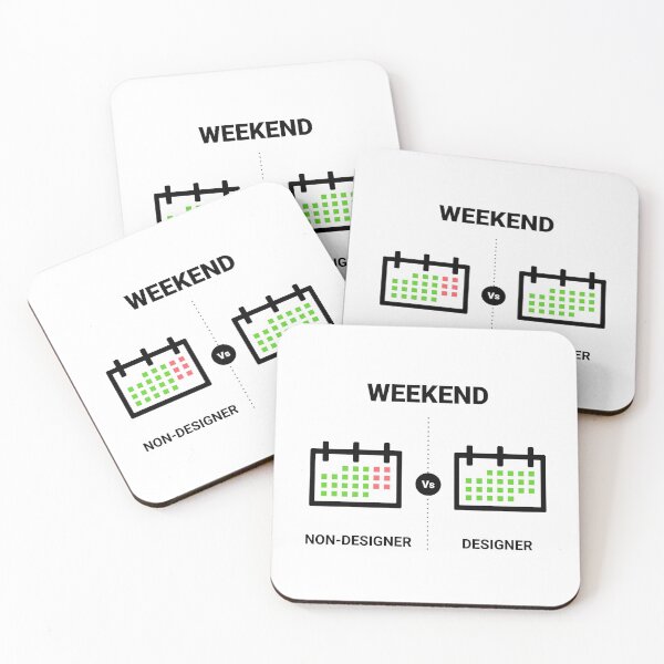 Item preview, non-designer and designer joke: designer with no weekend life designed and sold by bosilvercat.