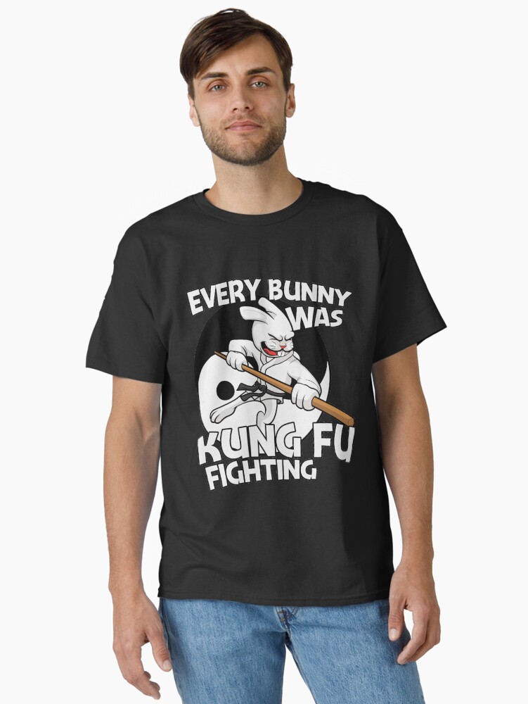Thumbnail 1 of 7, Classic T-Shirt, Ninja Bunny Fighting Kung Fu designed and sold by Macspayne.