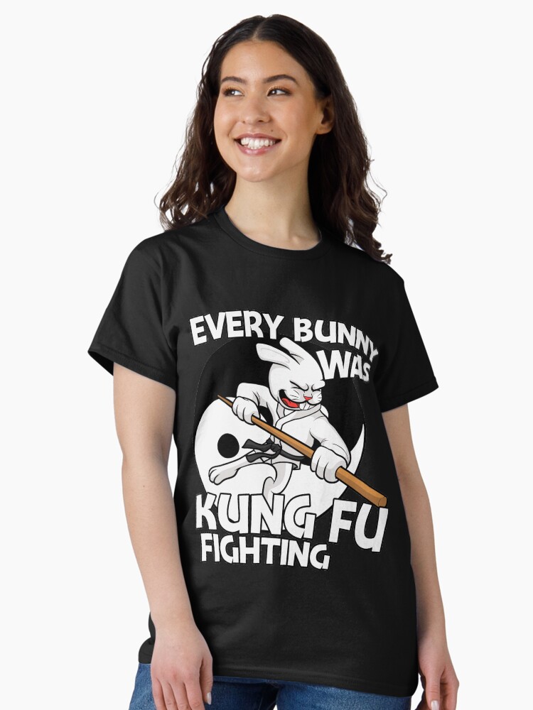 Thumbnail 2 of 7, Classic T-Shirt, Ninja Bunny Fighting Kung Fu designed and sold by Macspayne.