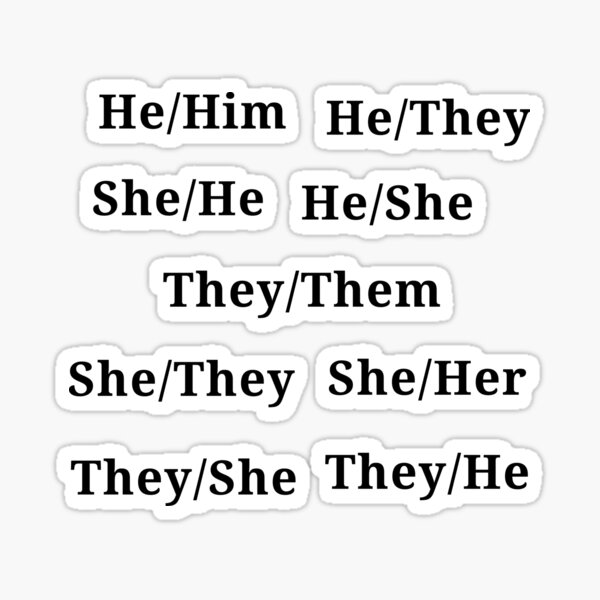 He They Pronouns Stickers | Redbubble