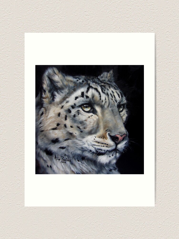 Alternate view of Snow and Fire (Snow Leopard) Art Print