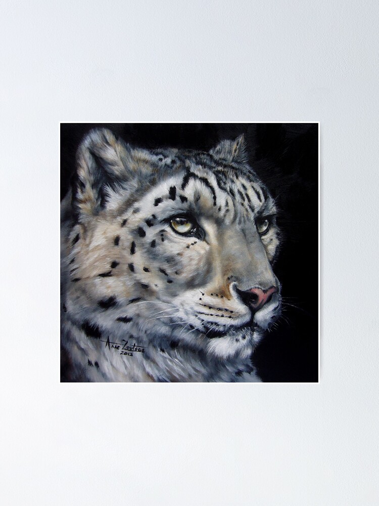 Alternate view of Snow and Fire (Snow Leopard) Poster