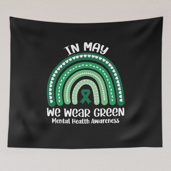 Item preview, In May We Wear Green Mental Health Awareness Green Rainbow Ribbon designed and sold by clothesy7.