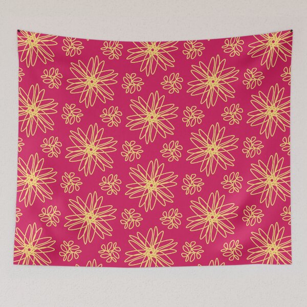 Aperçu de l'œuvre marguerite dorée sur rouge créée et vendue par Chakraflowerdesign.