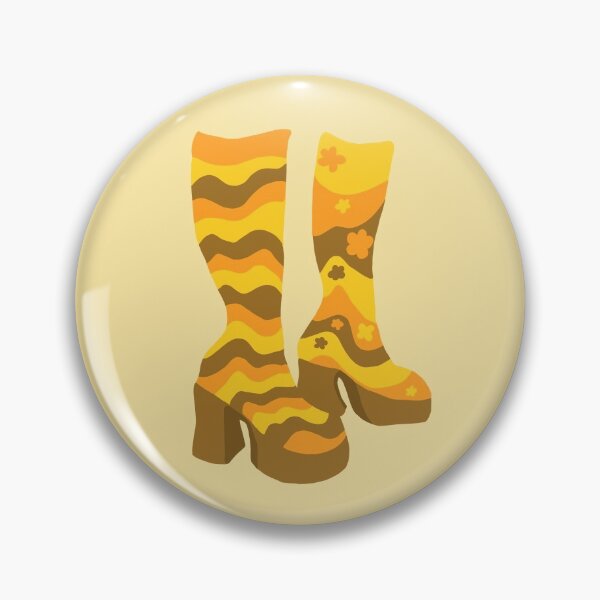 Item preview, Yellow Disco Platform Boots Retro Graphic Design designed and sold by TiggsDesigns.