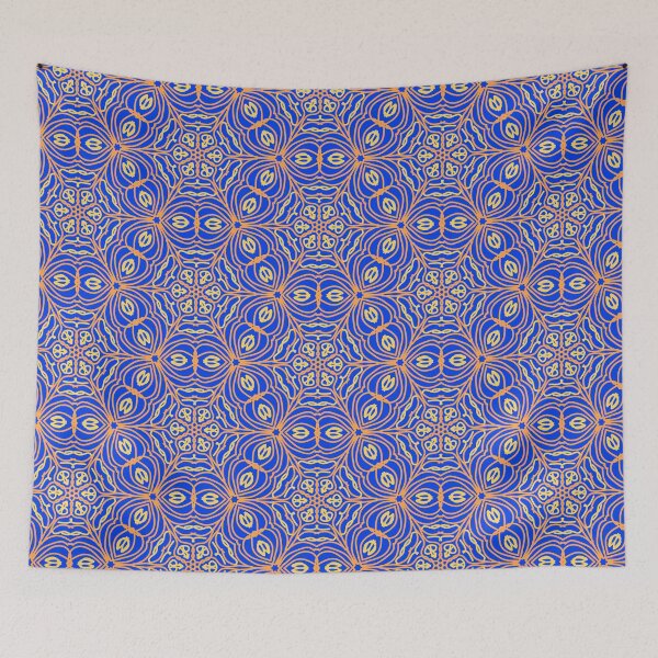 Aperçu de l'œuvre cobalt hexagonal orange créée et vendue par Chakraflowerdesign.