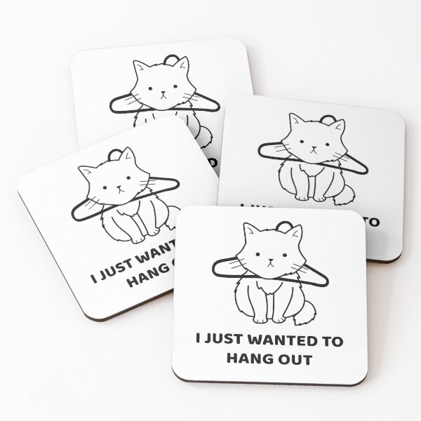 Item preview, Cat Caught in Coat Hanger: I Just Wanted to Hang Out designed and sold by friendlyspoon.