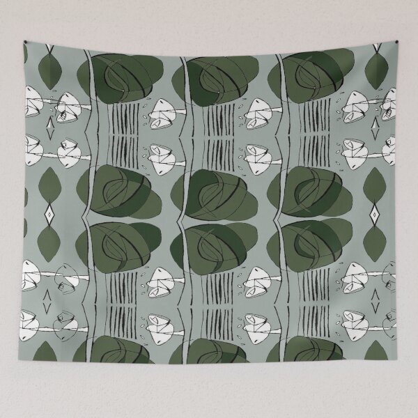 Item preview, Charles Rennie Mackintosh rose, grey,olvie green, white designed and sold by Vivanne-art.