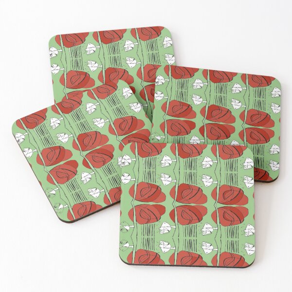 Item preview, Charles Rennie Mackintosh rose, green,red , white designed and sold by Vivanne-art.