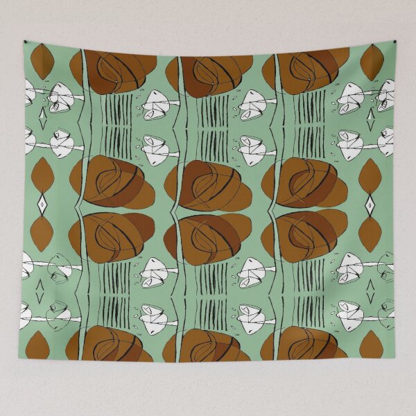 Item preview, Charles Rennie Mackintosh rose, green, brown, white designed and sold by Vivanne-art.