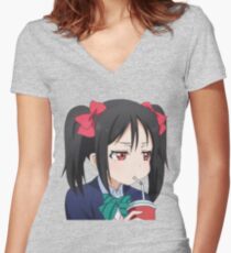LLSIF - Nico Yazawa Grumpy Women's Fitted V-Neck T-Shirt