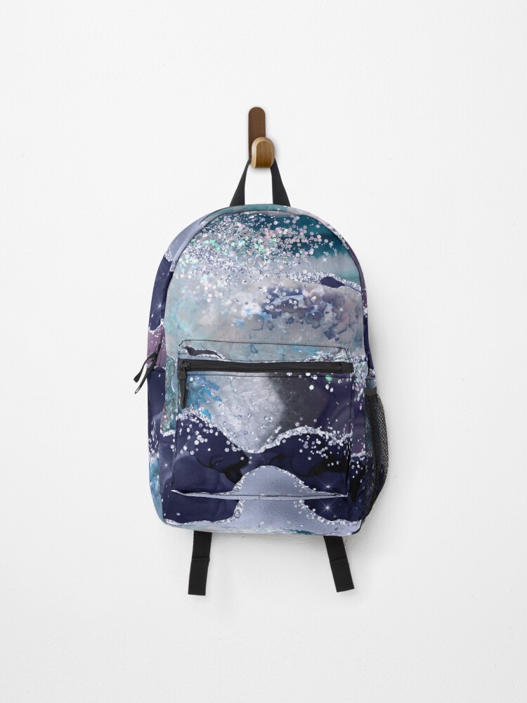 Thumbnail 1 of 3, Backpack, Fluid Marbling Effect. Abstract Agate Background on designed and sold by starchim01.