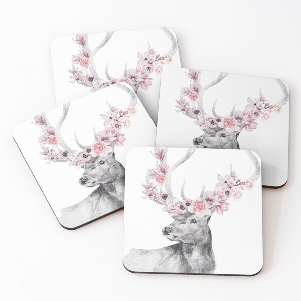 Item preview, WANDERLUST FLOWER CROWN STAG DEER designed and sold by CeraRoss.
