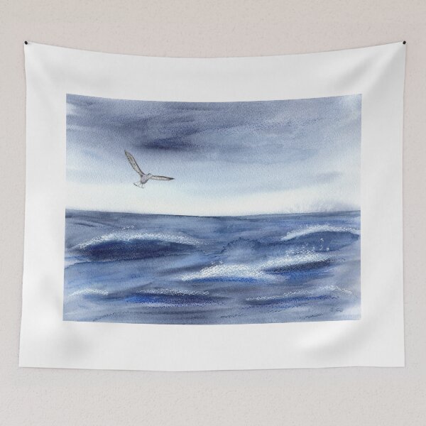 Item preview, Indigo Ocean Watercolor Mixed Media designed and sold by Sandra Connelly.