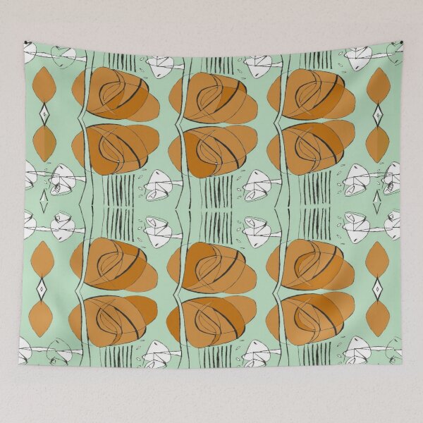 Item preview, Charles Rennie Mackintosh rose, orange, green, white designed and sold by Vivanne-art.