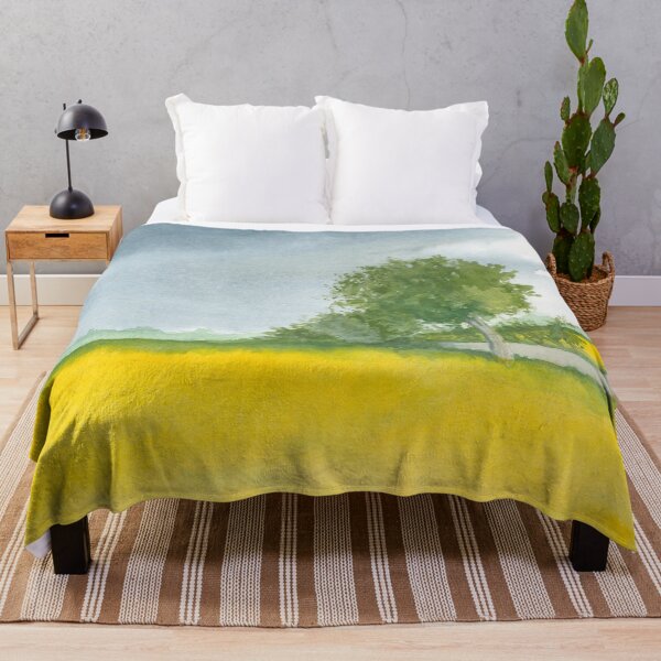 Item preview, Blooming rapeseed fields in Northern Germany Watercolor by Ursula Noebbe designed and sold by UrsulaNoebbe.