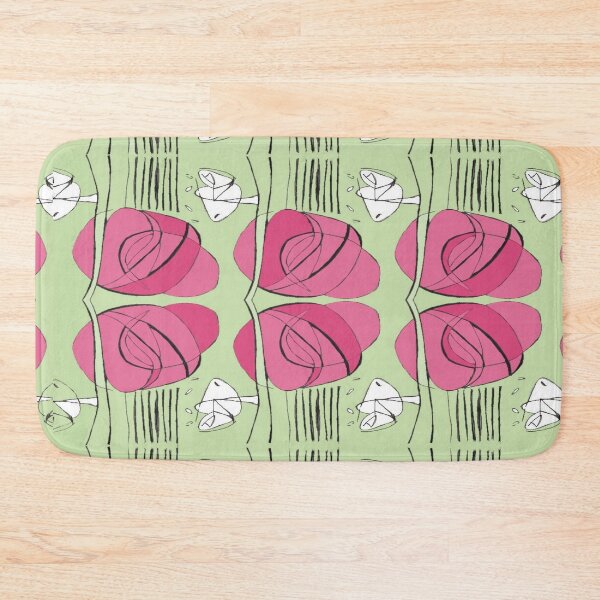 Item preview, Charles Rennie Mackintosh rose, pink, green, white designed and sold by Vivanne-art.