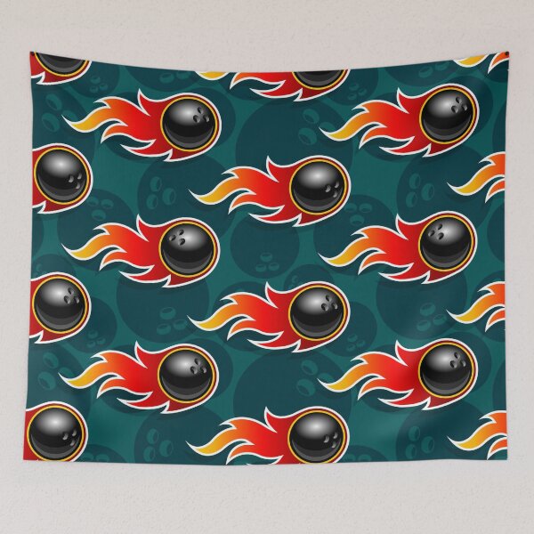 Item preview, Bowling Ball Balls Ten Pin 10 Pin Flaming Fire Falling Hot Rod Flames designed and sold by Draculaura2009.