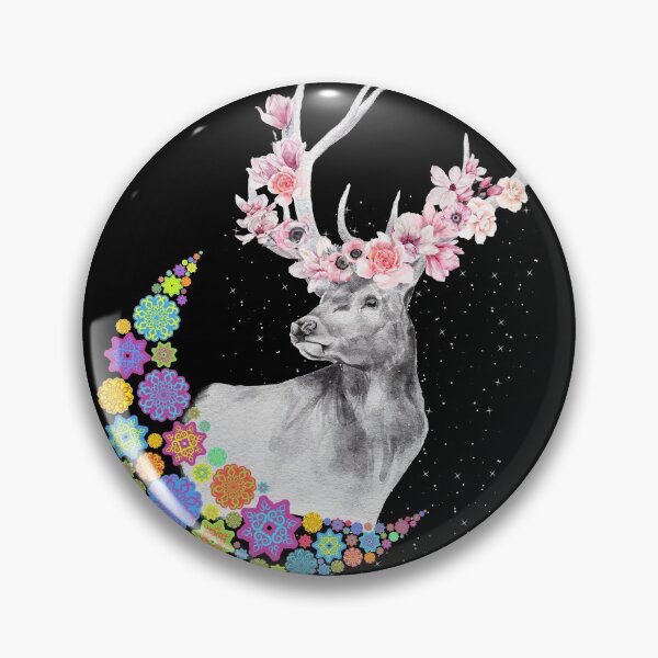 Item preview, WANDERLUST FLOWER CROWN STAG DEER designed and sold by CeraRoss.