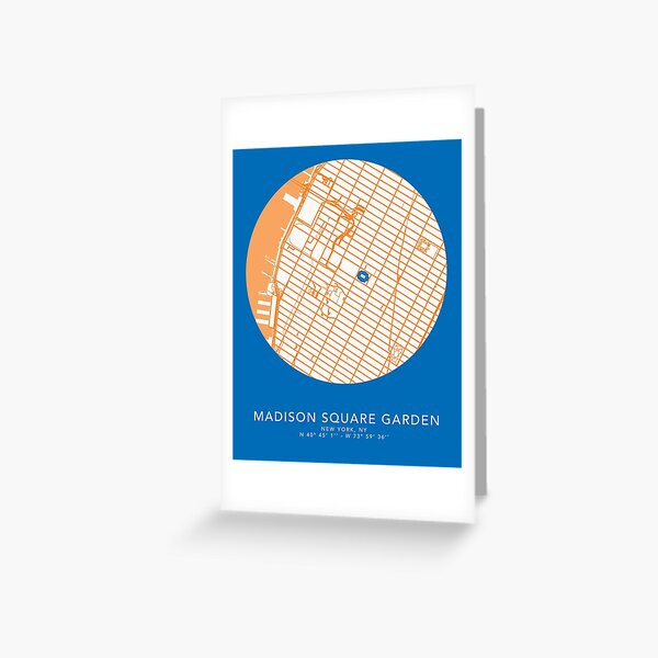 Madison Square Garden Map New York Icon Minimal Greeting Card