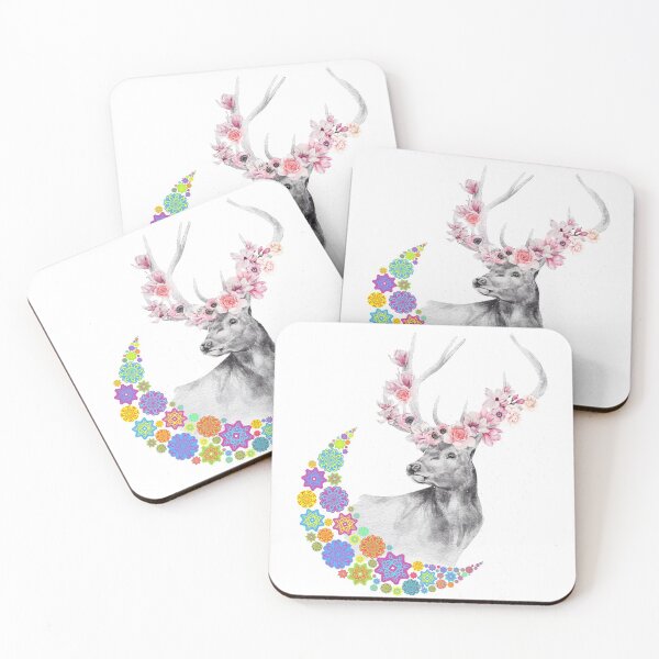 Item preview, WANDERLUST FLOWER CROWN STAG DEER designed and sold by CeraRoss.