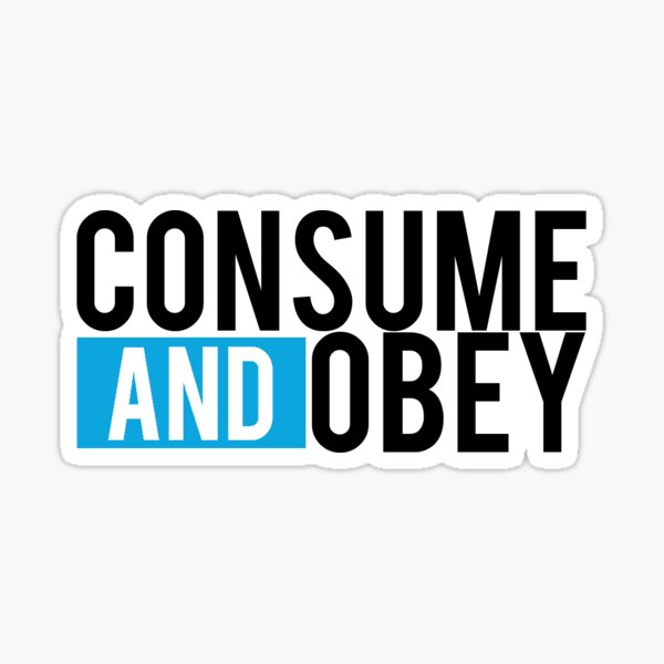 Consume and Obey Logo Basic Blue Sticker