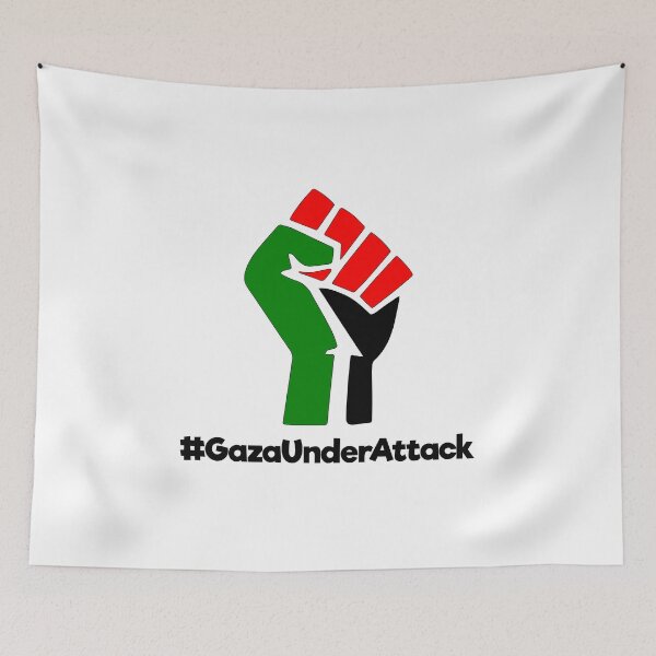 Item preview, GAZA UNDER ATTACK, FREE PALESTINE, FREE GAZA PALESTINE FLAG ARABIC designed and sold by AissameBou.