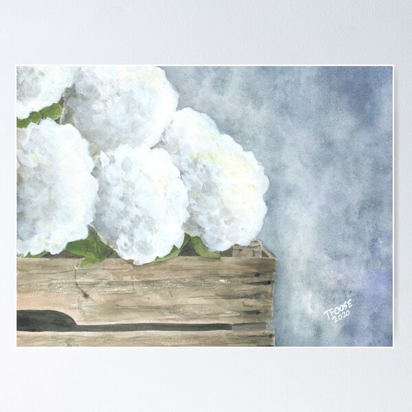 Item preview, White Hydrangeas in a Crate designed and sold by Taphath Foose.