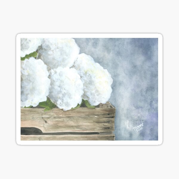 Item preview, White Hydrangeas in a Crate designed and sold by Taphath Foose.