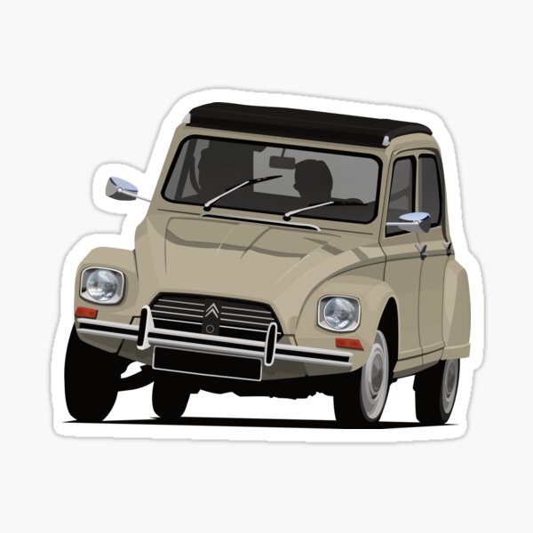 Citroën Dyane - Beige - Illustration Sticker