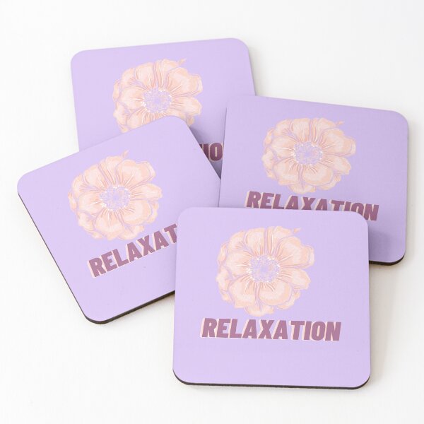 Item preview, watercolor Pink Flower with Relaxtion Quote designed and sold by EH World | Store.