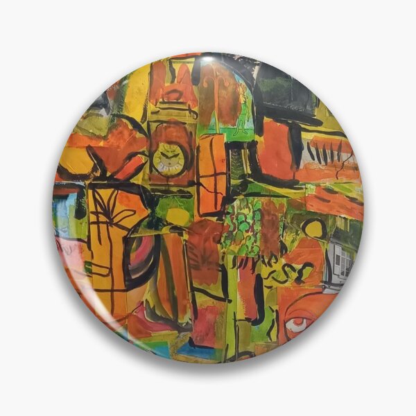 Item preview, FACES IN GREEN AND ORANGE LANDSCAPE (NUMBER 1) designed and sold by devereart.