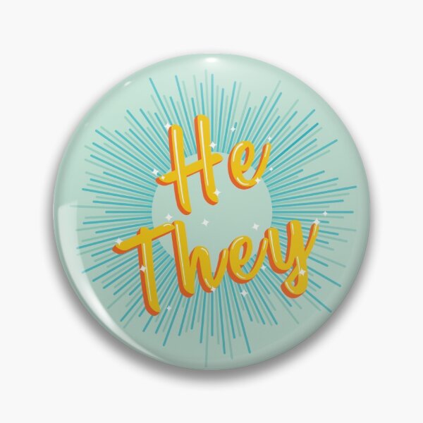 Item preview, Retro He/They Pronouns designed and sold by MoonMint.