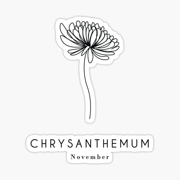 November Birth Flower Sticker: Chrysanthemum – The Redheaded Camel