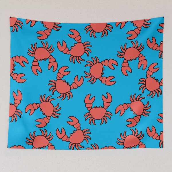 Item preview, Orange Crabs Blue Pattern designed and sold by keeleypost.
