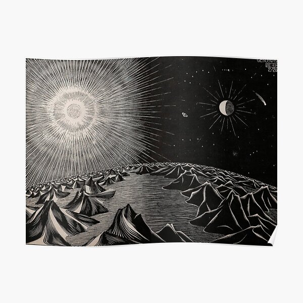 The fourth day of the creation, by M.C. Escher Poster