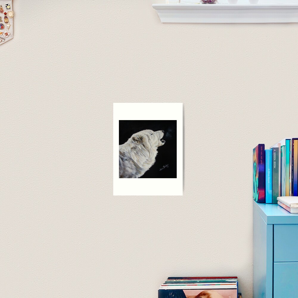 The Sound Of Music (white arctic wolf) Art Print