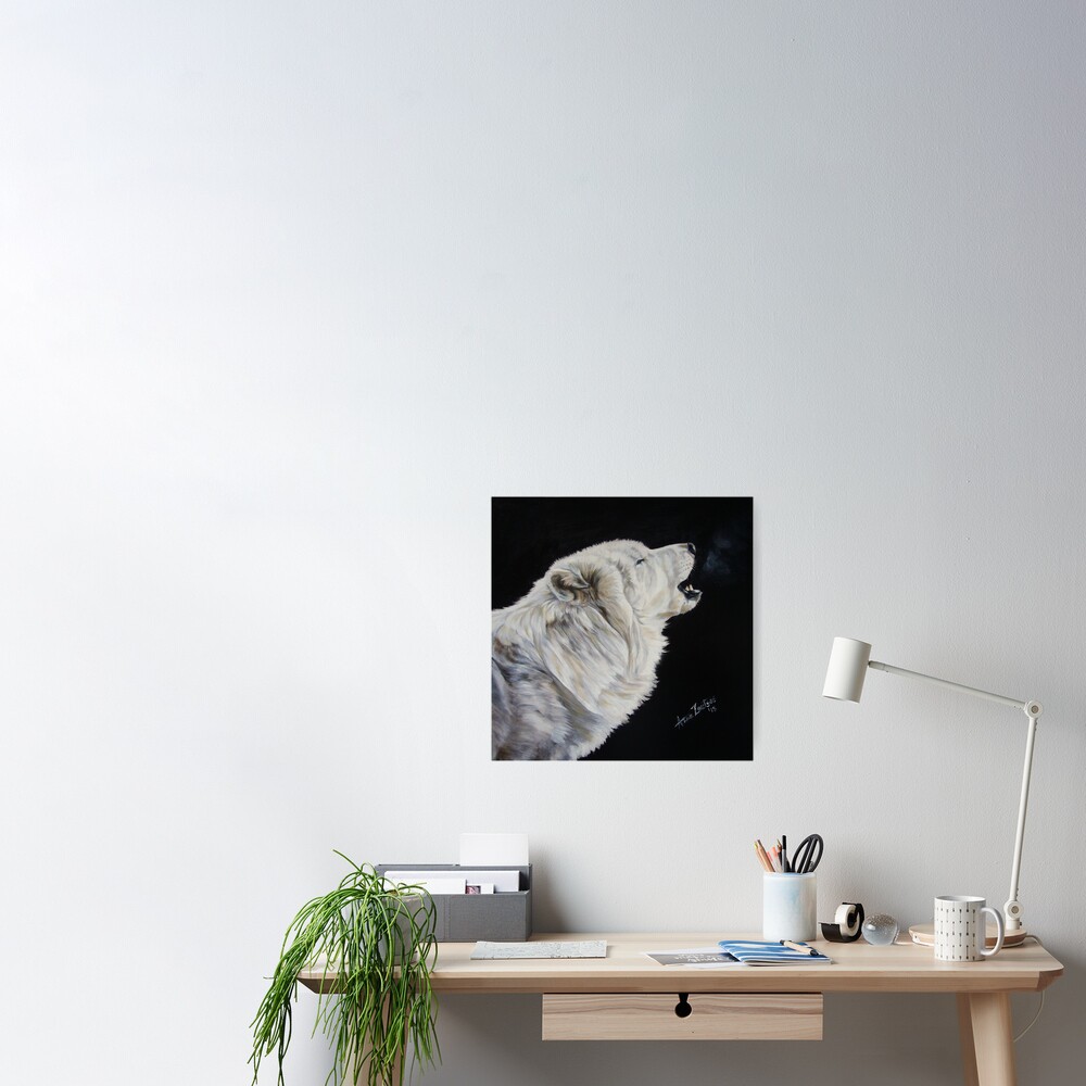 The Sound Of Music (white arctic wolf) Poster