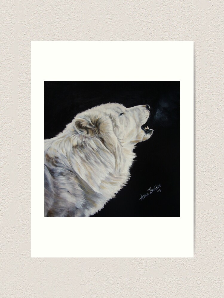 Alternate view of The Sound Of Music (white arctic wolf) Art Print