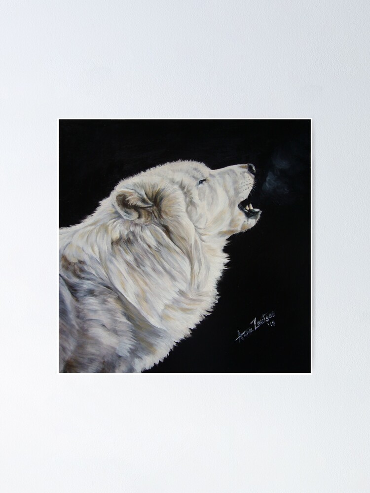 Alternate view of The Sound Of Music (white arctic wolf) Poster
