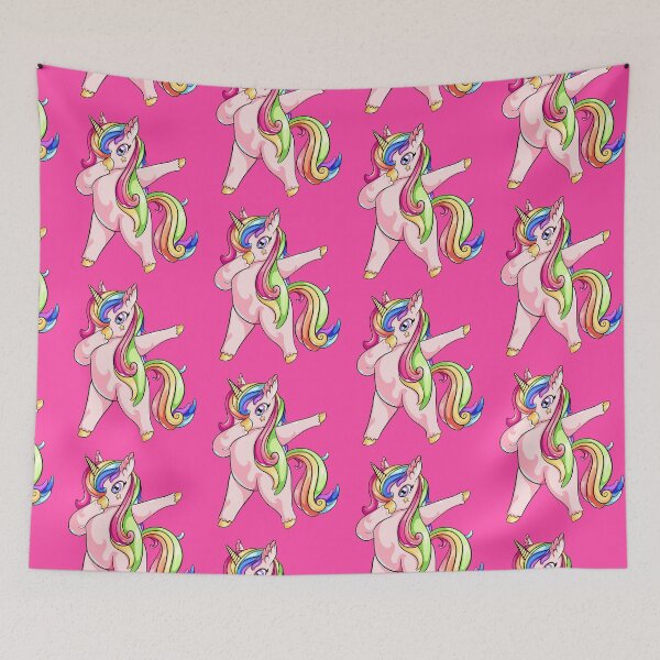 Item preview, Dabbing Unicorn Girl with Rainbow Hair designed and sold by aimed2.