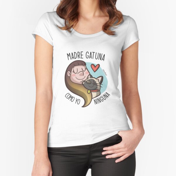 MADRE GATUNA, COMO YO NINGUNA - SIAMÉS Camiseta entallada de cuello ancho