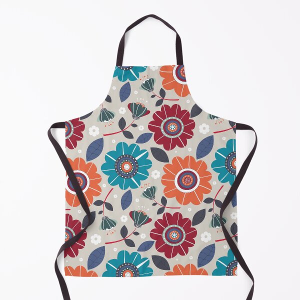 Item preview, big flowers retro orange and blue designed and sold by DianalargeART.