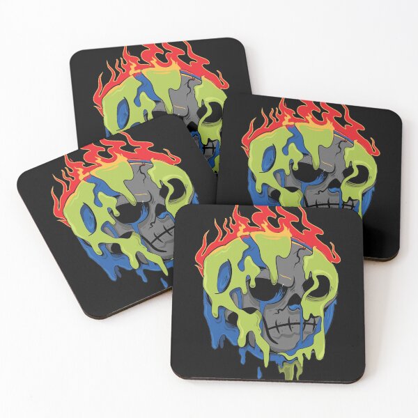 Item preview, The Melting Earth ( Angry Flamed Skull Edition ) designed and sold by WULFLAND ARTS.