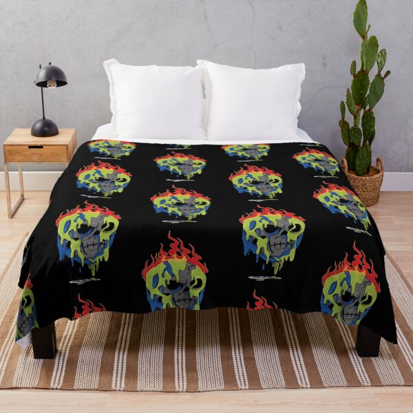 Item preview, The Melting Earth ( Angry Flamed Skull Edition ) designed and sold by WULFLAND ARTS.